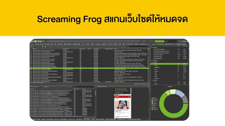 Screaming Frog สแกนเว็บไซต์ให้หมดจด